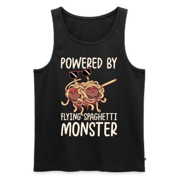 Dabbing Flying Spaghetti Monsters Pastafarian - Men's Premium Organic Tank Top - black - Front - AI Model Male 178 light (178cm)