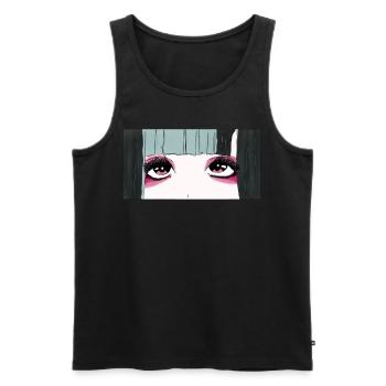 Angura Kei Dark Japanese Esthétique Anime Girl Eyes - Débardeur bio Premium Homme - noir - Devant - AI Model Male 178 light (178cm)