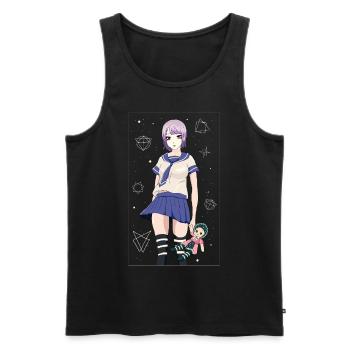 Angura Kei Esthétique japonaise foncée - Débardeur bio Premium Homme - noir - Devant - Michal (187cm)