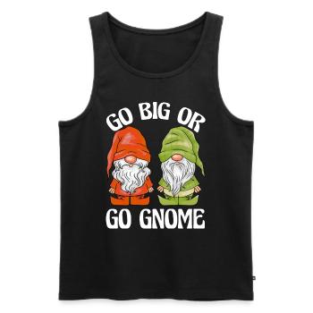 Garden Gnomes Garden Gnomes Go Big Or Go Gnome - Men's Premium Organic Tank Top - black - Front - AI Model Male 178 light (178cm)