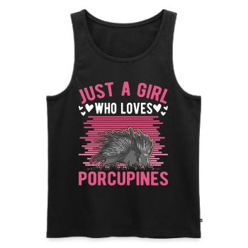 Porcupine Girl Porcupine - Men's Premium Organic Tank Top - black - Front - Michal (187cm)
