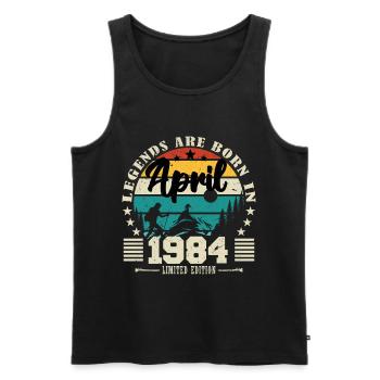 April 1984 Birthday present April 1984. April - Men's Premium Organic Tank Top - black - Front - Michal (187cm)