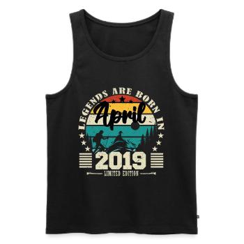 April 2019 Birthday gift April 2019. April - Men's Premium Organic Tank Top - black - Front - Michal (187cm)