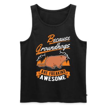 Murmeltier Groundhog Day Waldmurmeltier - Männer Premium Bio Tank Top - Schwarz - Vorne - AI Model Male 178 light (178cm)