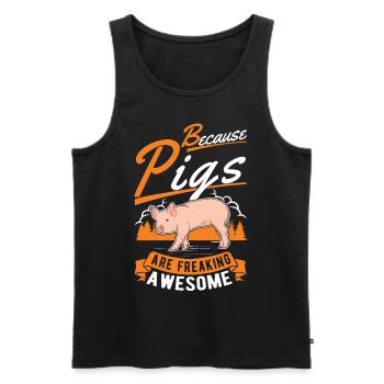 Because Pigs are freaking awesome Schweine - Men's Premium Organic Tank Top - black - Front - AI Model Male 178 light (178cm)