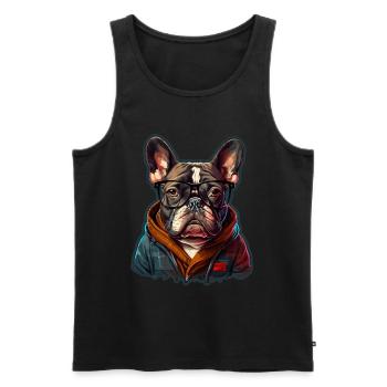 Lunettes de soleil French Bulldog Frenchie Dog - Débardeur bio Premium Homme - noir - Devant - Michal (187cm)