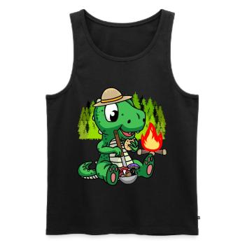 Dino Forest Dwellers Campfire Mythical Creatures Enfants - Débardeur bio Premium Homme - noir - Devant - AI Model Male 178 light (178cm)