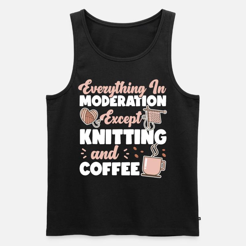 Knitting Knitter Coffee Everything - Männer Premium Bio Tank Top - Schwarz