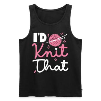 Knitting Knitter Pun I'd Knit That - Männer Premium Bio Tank Top - Schwarz - Vorne - AI Model Male 178 light (178cm)