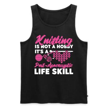 Knitting Knitter Knitting Is Not A - Men's Premium Organic Tank Top - black - Front - AI Model Male 178 light (178cm)