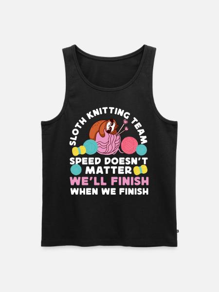 Knitting Knitter Sloth Sloth - Men's Premium Organic Tank Top - black