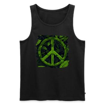Hippie Festival Love Vintage Peace Sign - Débardeur bio Premium Homme - noir - Devant - Michal (187cm)