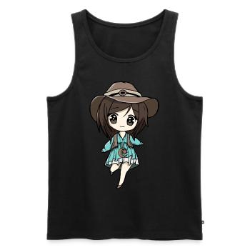 Bohemian Aesthetic Anime Girl Chibi Celestial - Männer Premium Bio Tank Top - Schwarz - Vorne - AI Model Male 178 light (178cm)