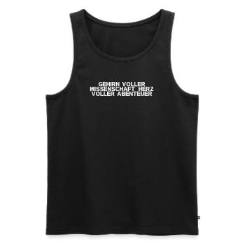 Wissenschaft - Gehirn voller Wissenschaft, Herz - Männer Premium Bio Tank Top - Schwarz - Vorne - Michal (187cm)