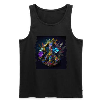 Hippie Festival Love Vintage Peace Sign - Débardeur bio Premium Homme - noir - Devant - Michal (187cm)