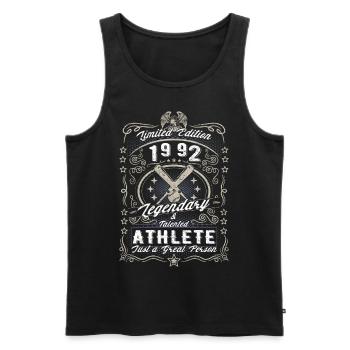 Vintage 1992 Baseball Birthday Gift Hobby - Men's Premium Organic Tank Top - black - Front - Michal (187cm)