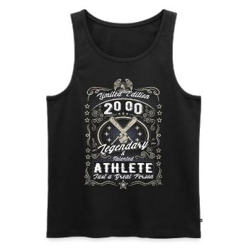 Vintage 2000 Baseball Cadeau d’anniversaire Hobby - Débardeur bio Premium Homme - noir - Devant - Michal (187cm)
