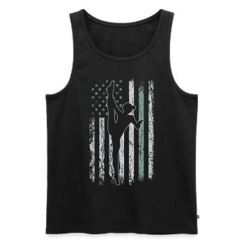 Akrobatik Retro USA Flagge Turnen 4th of July - Männer Premium Bio Tank Top - Schwarz - Vorne - Michal (187cm)