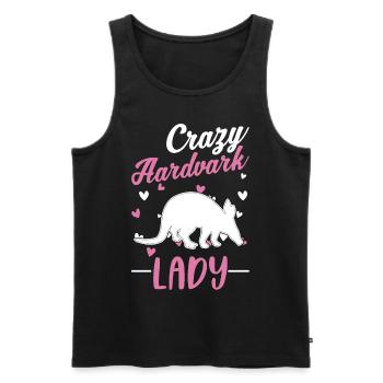 Crazy Aardvark dame Aardvark fille - Débardeur bio Premium Homme - noir - Devant - Michal (187cm)