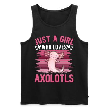 Axolotl Girl Tailed Amphibian - Débardeur bio Premium Homme - noir - Devant - AI Model Male 178 light (178cm)