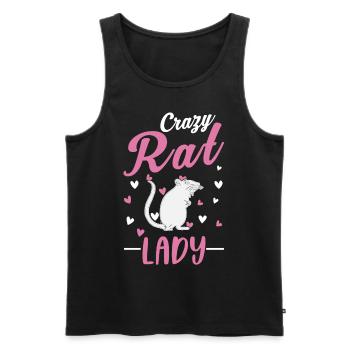 Crazy Rat lady Verrückte Ratten Frau - Männer Premium Bio Tank Top - Schwarz - Vorne - AI Model Male 178 light (178cm)
