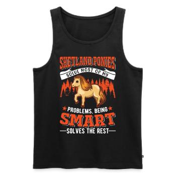 Shetland Pony Gift Shetty - Men's Premium Organic Tank Top - black - Front - Michal (187cm)
