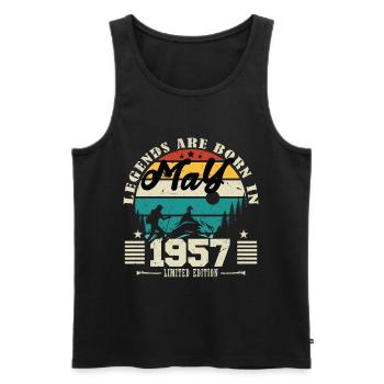 May 1957 Birthday present May 1957. May 1957. - Men's Premium Organic Tank Top - black - Front - Michal (187cm)