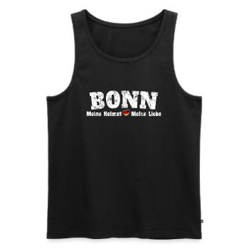 Bonn Meine Heimat meine Liebe Herz - Männer Premium Bio Tank Top - Schwarz - Vorne - Michal (187cm)