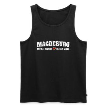 Magdeburg Meine Heimat meine Liebe Herz - Männer Premium Bio Tank Top - Schwarz - Vorne - Michal (187cm)