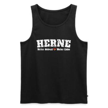 Herne Meine Heimat meine Liebe Herz - Männer Premium Bio Tank Top - Schwarz - Vorne - AI Model Male 178 light (178cm)