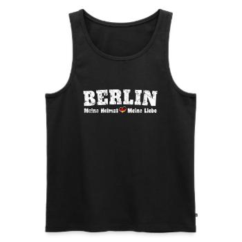 Berlin Meine Heimat meine Liebe Herz - Männer Premium Bio Tank Top - Schwarz - Vorne - Michal (187cm)