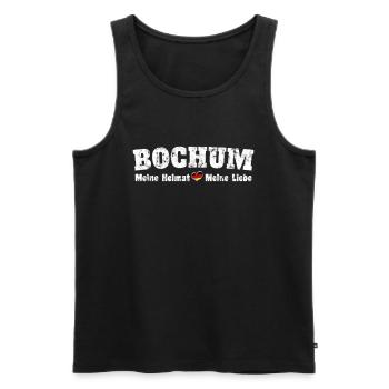 Bochum Meine Heimat meine Liebe Herz - Männer Premium Bio Tank Top - Schwarz - Vorne - AI Model Male 178 light (178cm)