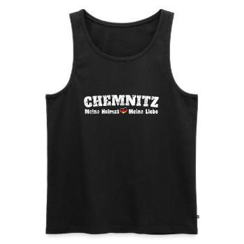 Chemnitz Meine Heimat meine Liebe Herz - Männer Premium Bio Tank Top - Schwarz - Vorne - Michal (187cm)