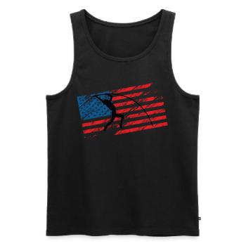 Saut à la perche patriotique pour les athlètes de saut à la perche - Débardeur bio Premium Homme - noir - Devant - AI Model Male 178 light (178cm)