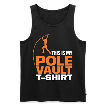 Ceci est mon T-shirt de saut à la perche pour le saut à la perche Athle - Débardeur bio Premium Homme - noir - Devant - AI Model Male 178 light (178cm)