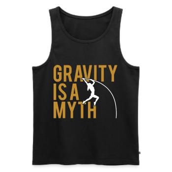 Funny Gravity Is A Myth For Pole Vault Athletes - Men's Premium Organic Tank Top - black - Front - AI Model Male 178 light (178cm)
