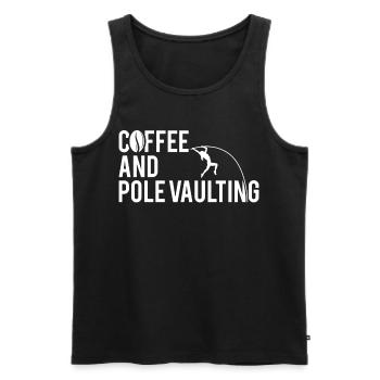 Café et saut à la perche pour les athlètes de saut à la perche - Débardeur bio Premium Homme - noir - Devant - AI Model Male 178 light (178cm)