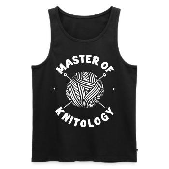Knitting Knitter Master Of - Men's Premium Organic Tank Top - black - Front - AI Model Male 178 light (178cm)