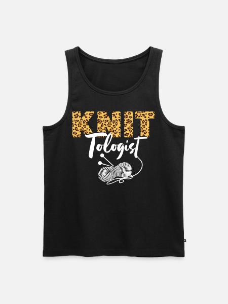 Knitting Wrinkled Leopard Cheetah - Men's Premium Organic Tank Top - black