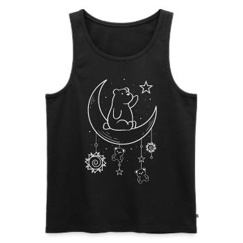 Bohemian Aesthetic Kawaii Bear Celestial - Männer Premium Bio Tank Top - Schwarz - Vorne - AI Model Male 178 light (178cm)