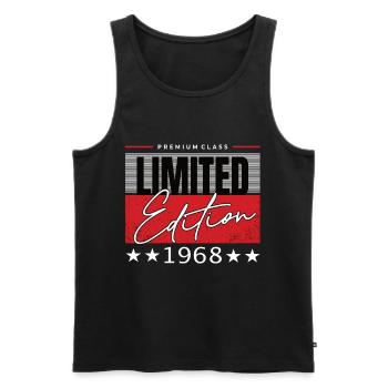 Limited Edition 1968 - Men's Premium Organic Tank Top - black - Front - Michal (187cm)