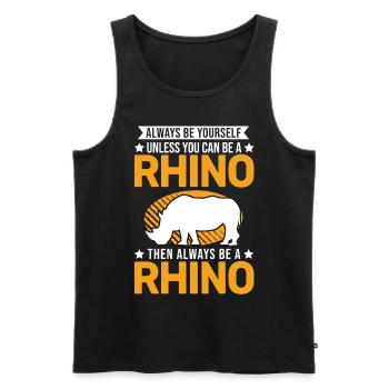 Rhinocéros Rhinocéros Rhinocéros - Débardeur bio Premium Homme - noir - Devant - Michal (187cm)