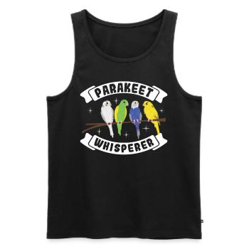 Sittich-flüsterer - Männer Premium Bio Tank Top - Schwarz - Vorne - AI Model Male 178 light (178cm)