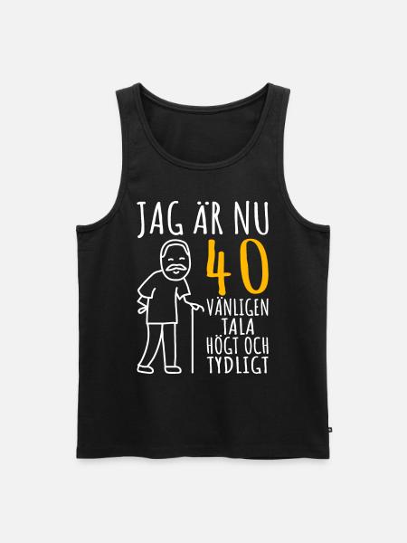 40-årsdag gave 40 år present till 40 årig man - Ekologisk premium tanktopp herr - svart