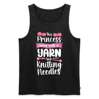 Knitting Knitter Girl This - Men's Premium Organic Tank Top - black - Front - AI Model Male 178 light (178cm)