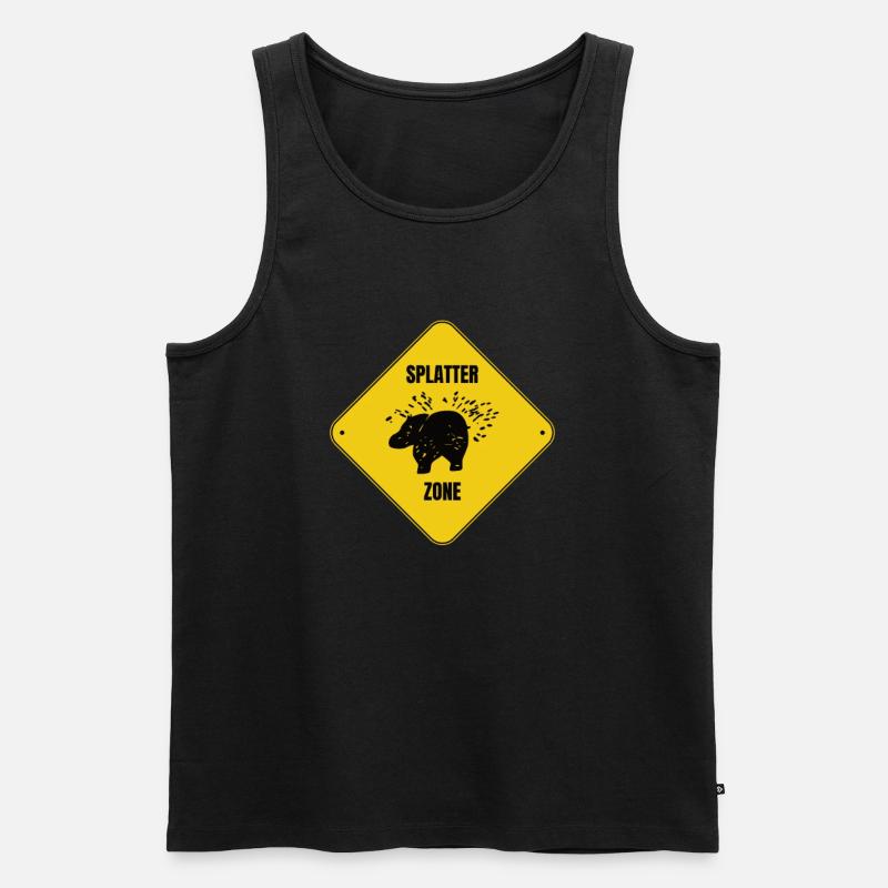 Nilpferd Splatter Zone - Männer Premium Bio Tank Top - Schwarz