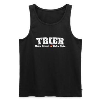 Trier My Home My Dear Heart - Men's Premium Organic Tank Top - black - Front - AI Model Male 178 light (178cm)