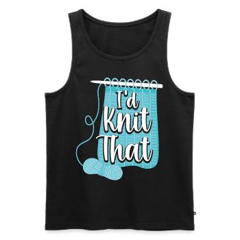Knitting Knitter Pun I'd Knit That - Männer Premium Bio Tank Top - Schwarz - Vorne - AI Model Male 178 light (178cm)