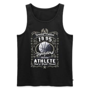 Vintage 1995 Basketball Birthday Gift Hobby - Men's Premium Organic Tank Top - black - Front - Michal (187cm)