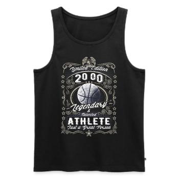 Vintage 2000 Basketball Cadeau d’anniversaire Hobby - Débardeur bio Premium Homme - noir - Devant - Michal (187cm)